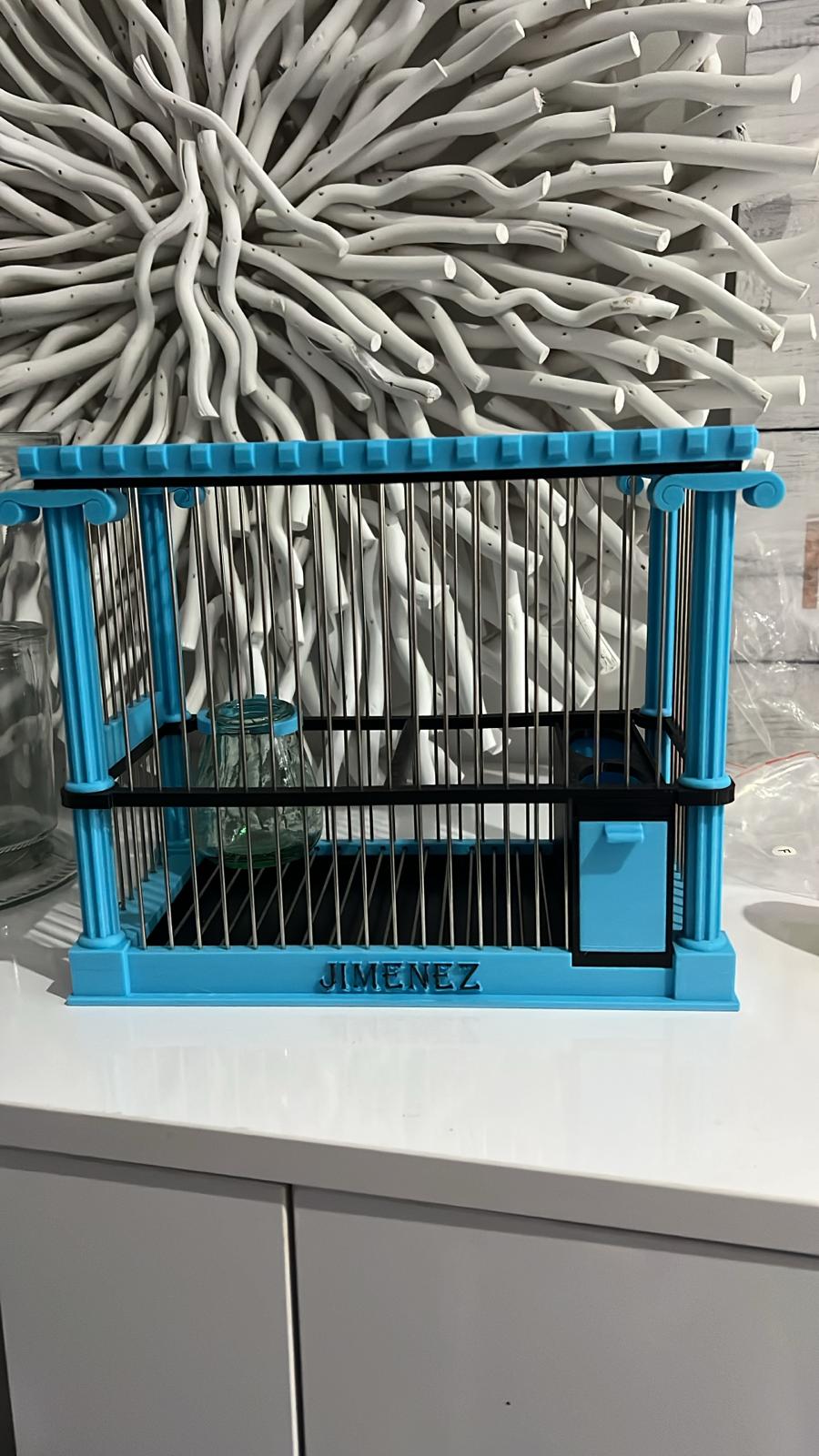 Jaula para pájaros impresa en 3D con diseño romano personalizado para cliente — Erwan 3D Studios