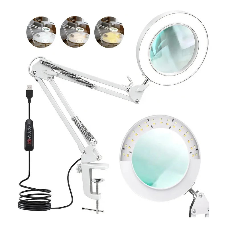 Lupa de sobremesa con luz LED